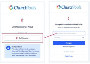 Screenshot LogIn ChurchTools